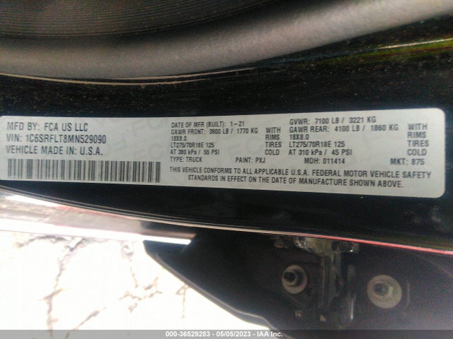 1C6SRFLT8MN529090 RAM 1500 Rebel
