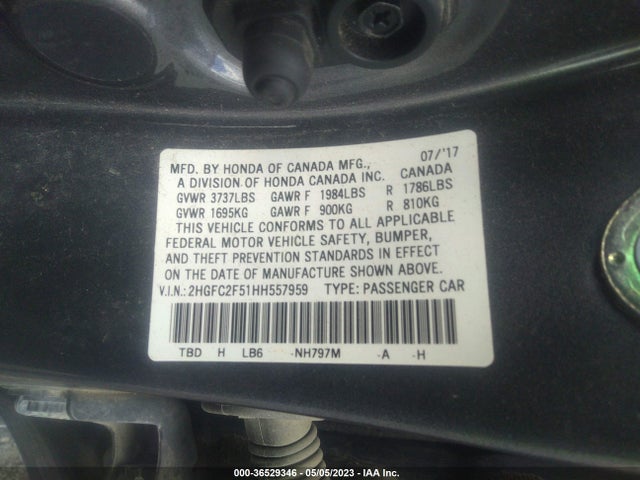 Honda Civic Sedan Lx 2017 2HGFC2F51HH557959 Image 9