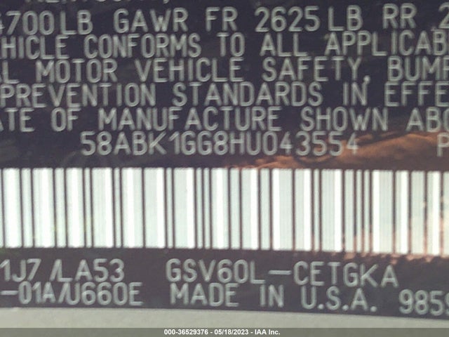 58ABK1GG8HU043554 Lexus Es Es 350