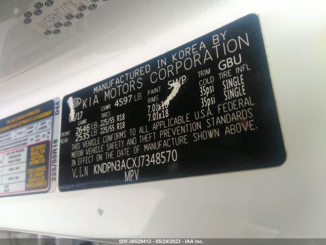 KNDPN3ACXJ7348570 KIA Sportage Ex