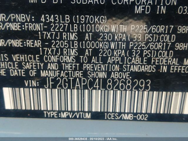 JF2GTAPC4L8268293 Subaru Crosstrek Premium