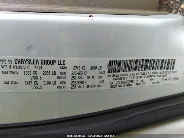 2C4JRGAG7ER357171 RAM Cargo Van Tradesman