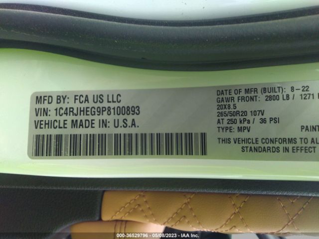 1C4RJHEG9P8100893 Jeep Grand Cherokee Summit