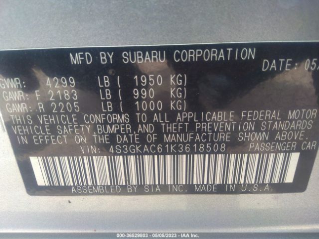 4S3GKAC61K3618508 Subaru Impreza Premium