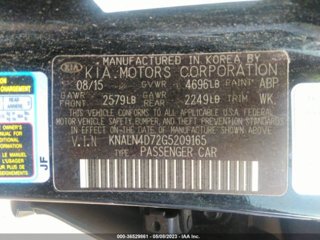 KNALN4D72G5209165 KIA Cadenza Limited