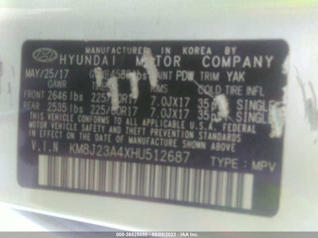 Hyundai TUCSON SE 2017 KM8J23A4XHU512687 Image 9