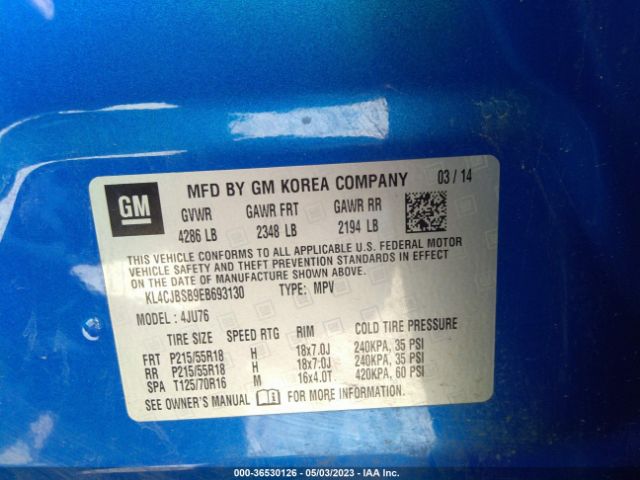 KL4CJBSB9EB693130 Buick Encore Convenience