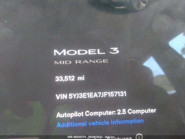 Tesla Model 3 Range Battery 2018 5YJ3E1EA7JF157131 Image 8