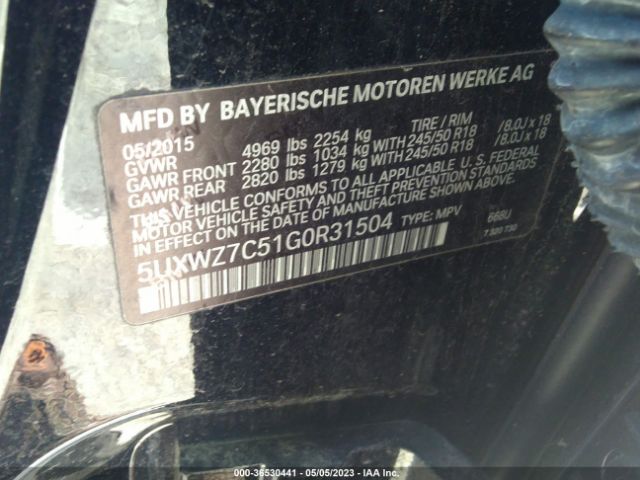 5UXWZ7C51G0R31504 BMW X3 Sdrive28i