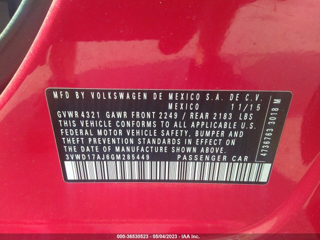 3VWD17AJ6GM285449 Volkswagen Jetta Sedan 1.8t Sport