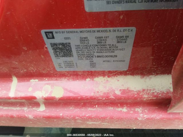 3GTU9DET8MG300629 GMC Sierra 1500 Slt