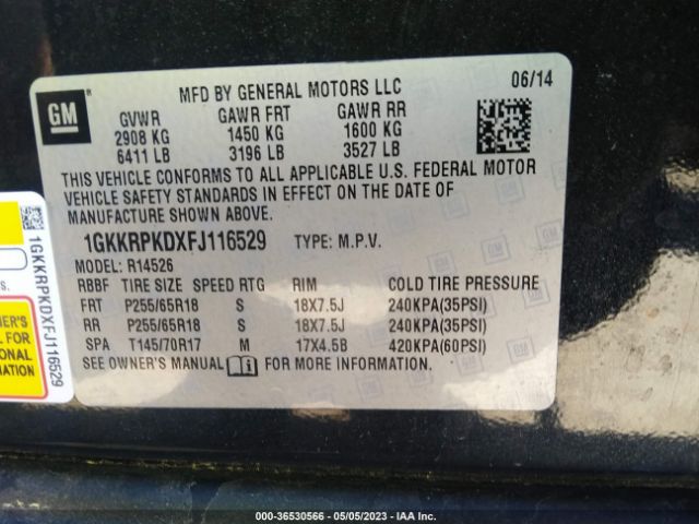 1GKKRPKDXFJ116529 GMC ACADIA SLE