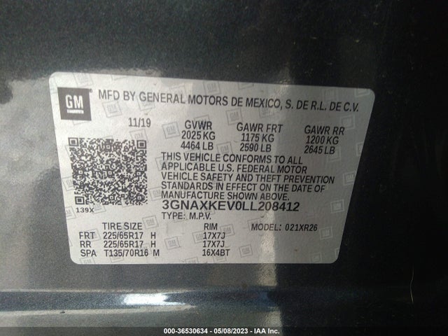 Chevrolet EQUINOX LT 2020 3GNAXKEV0LL208412 Image 9
