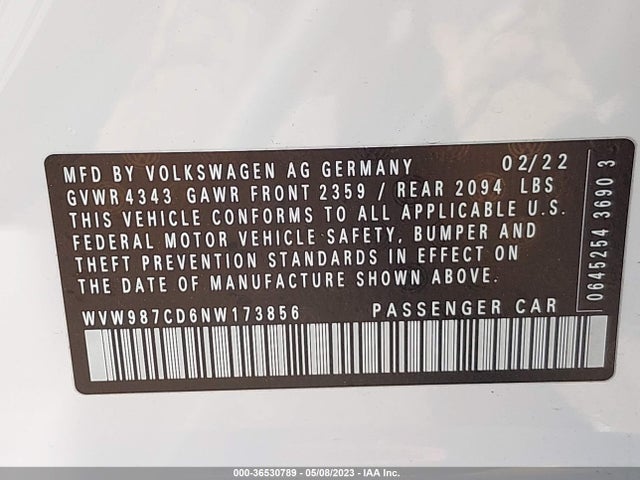 2022 Volkswagen Golf GTI, VIN: WVW987CD6NW173856