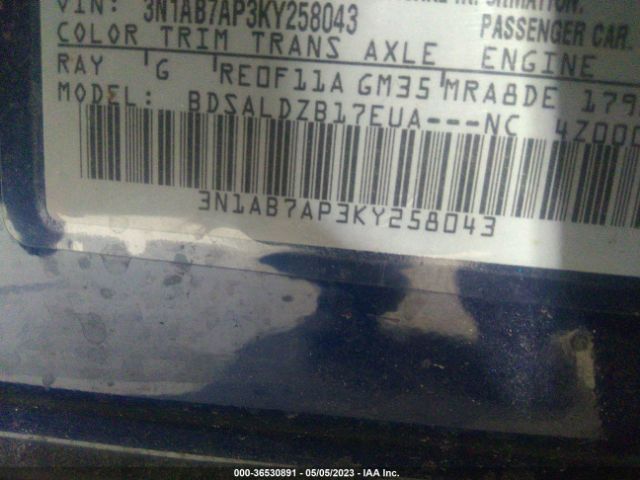3N1AB7AP3KY258043 Nissan SENTRA SV