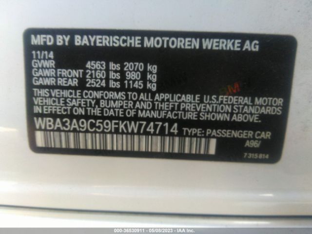 WBA3A9C59FKW74714 BMW 3 Series 335i