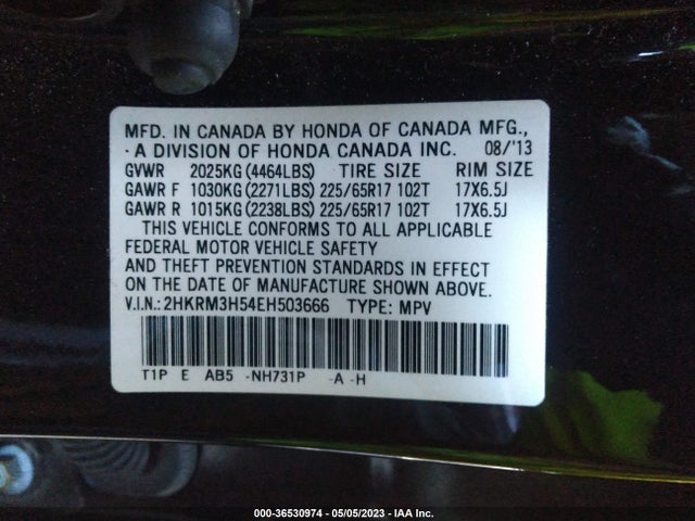 Honda CR-V EX 2014 2HKRM3H54EH503666 Image 9