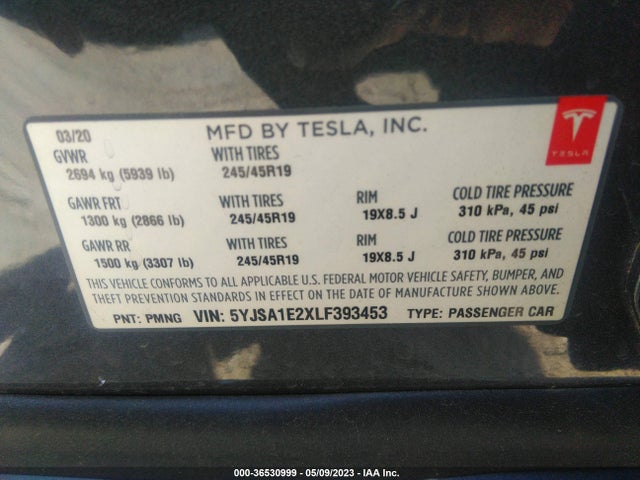Tesla Model S Long Range 2020 5YJSA1E2XLF393453 Image 10