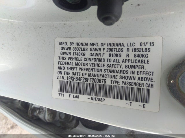 Honda CIVIC HYBRID 2015 19XFB4F28FE200676 Image 9