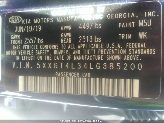 KIA Optima Lx 2020 5XXGT4L34LG385200 Image 11