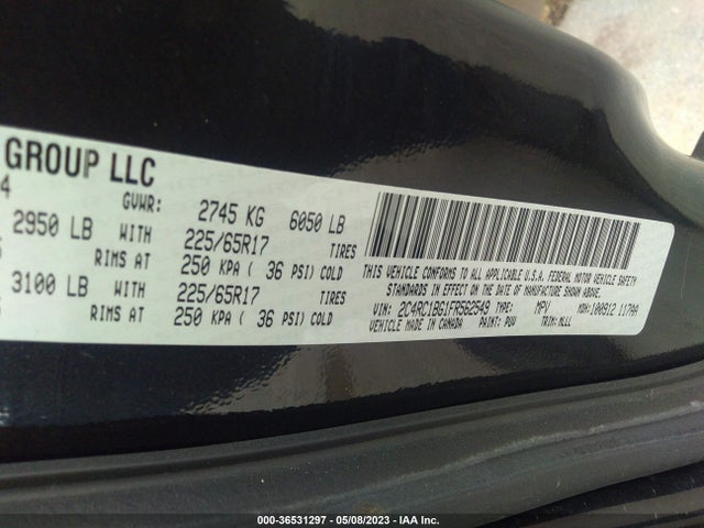 2C4RC1BG1FR562549 Chrysler Town & Country Touring