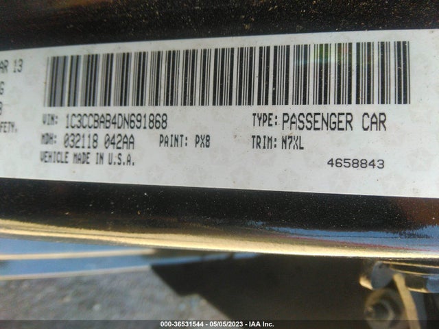 2013 CHRYSLER 200 LX VIN: 1C3CCBAB4DN691868