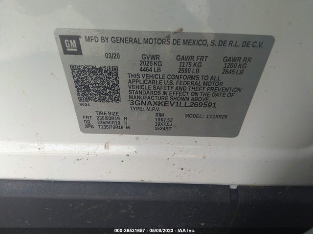 Chevrolet EQUINOX LT 2020 3GNAXKEV1LL269591 Image 9