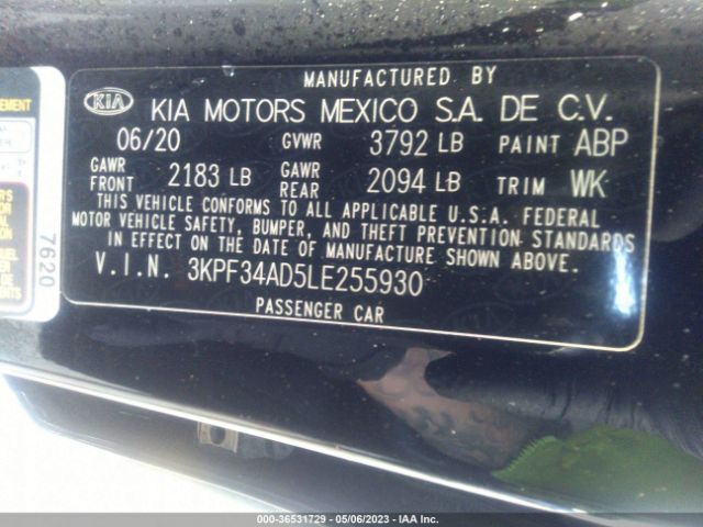 3KPF34AD5LE255930 KIA Forte Gt-line