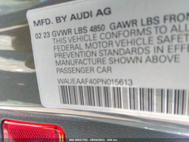 WAUEAAF40PN015613 Audi A4 Sedan S Line Premium Plus