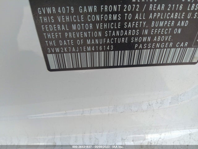 3VW2K7AJ1EM416143 Volkswagen Jetta Sedan S