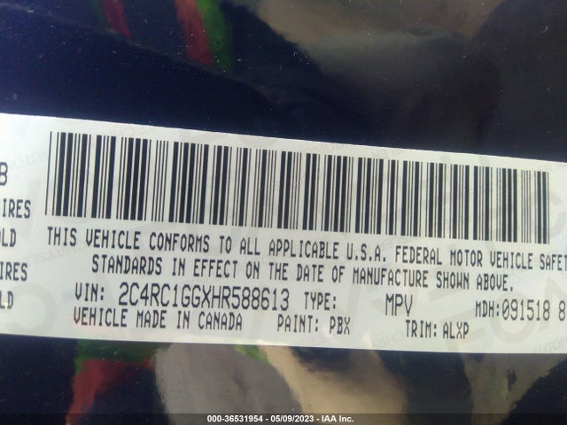 2C4RC1GGXHR588613 Chrysler Pacifica Limited