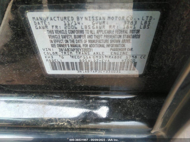 Nissan SENTRA SV 2014 3N1AB7AP3EY335031 Image 9