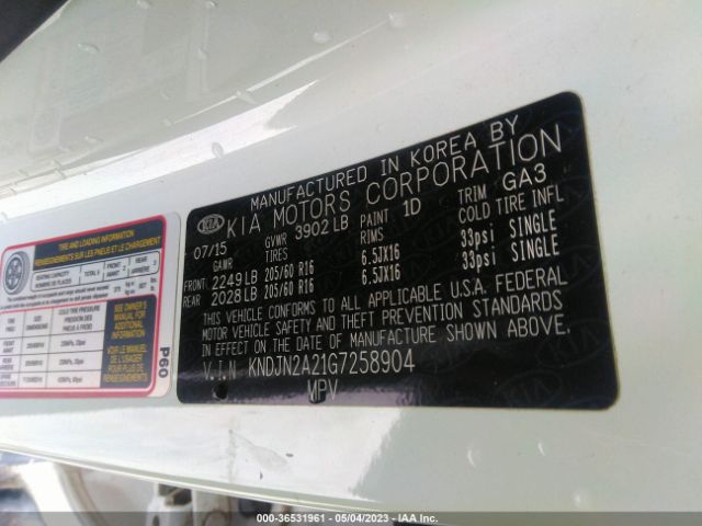 KNDJN2A21G7258904 KIA Soul Base