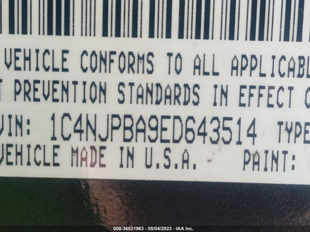 1C4NJPBA9ED643514 Jeep Patriot Sport