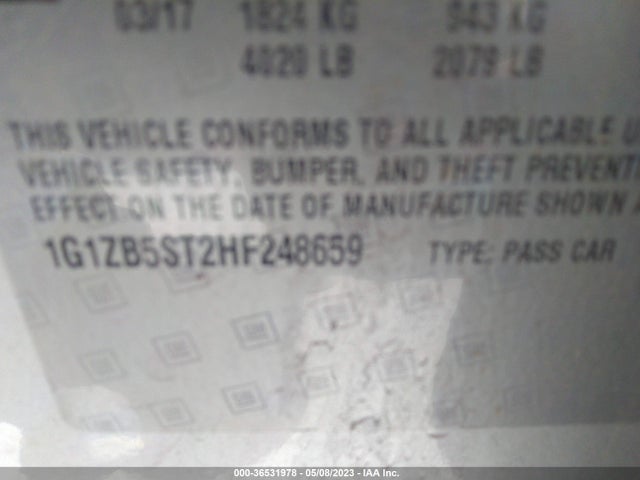 Chevrolet MALIBU LS 2017 1G1ZB5ST2HF248659 Image 10