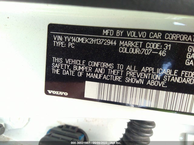 2017 Volvo V60, VIN: YV140MEK2H1372944