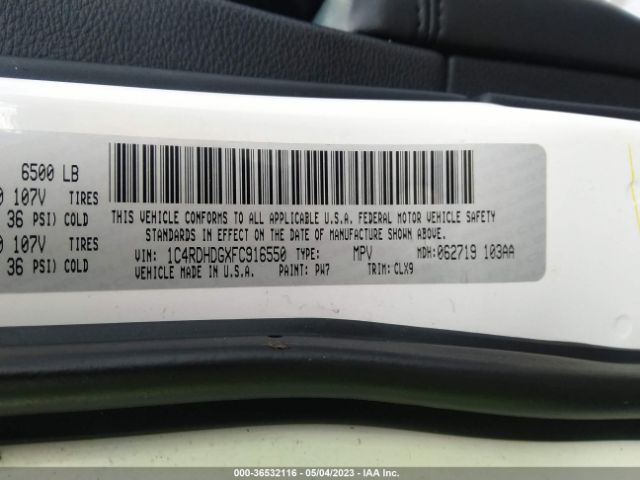 1C4RDHDGXFC916550 Dodge DURANGO LIMITED