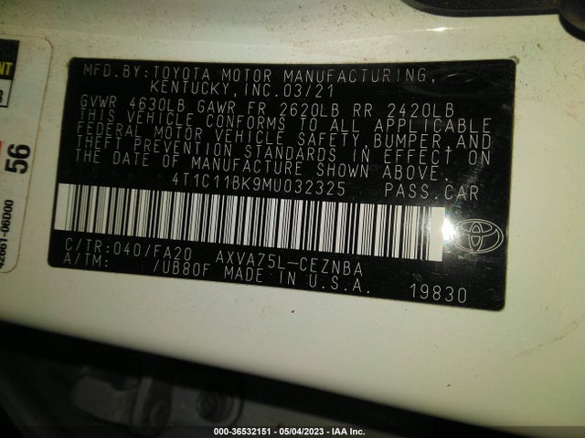 Toyota CAMRY LE 2021 4T1C11BK9MU032325 Image 10