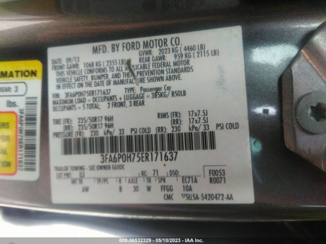 3FA6P0H75ER171637 Ford FUSION SE