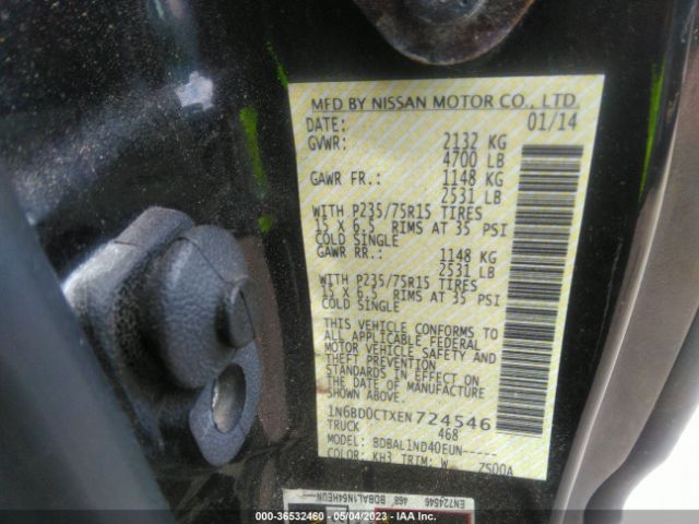 1N6BD0CTXEN724546 Nissan Frontier S/sv