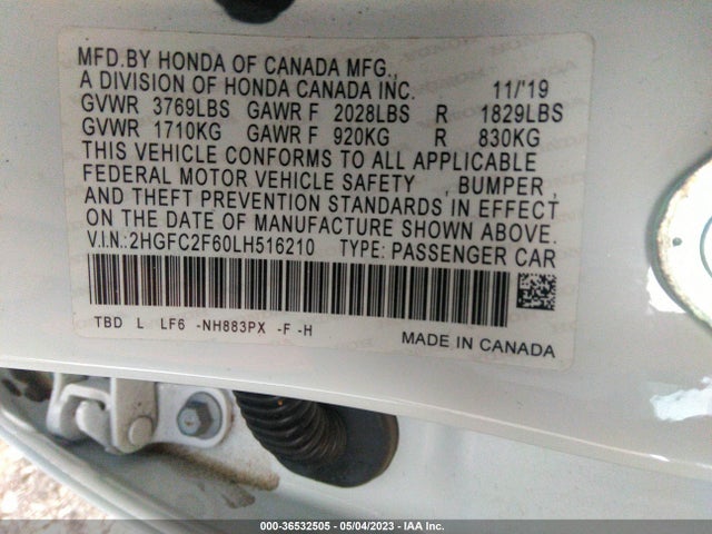 Honda Civic Sedan Lx 2020 2HGFC2F60LH516210 Image 9
