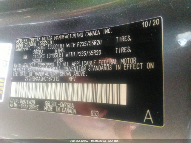 2T2HZMAA2MC187319 Lexus Rx Rx 350