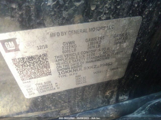 1GKKNULSXKZ199463 GMC ACADIA SLT