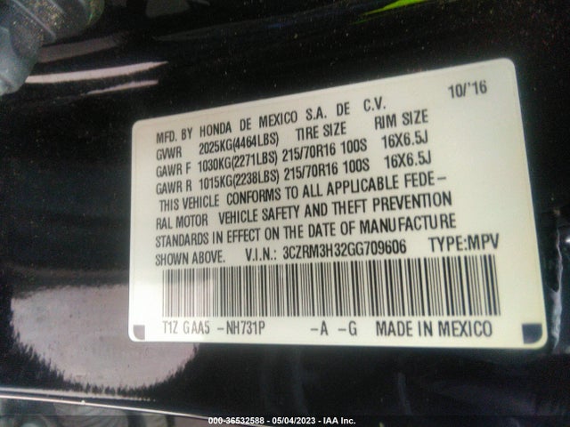 Honda CR-V LX 2016 3CZRM3H32GG709606 Image 9
