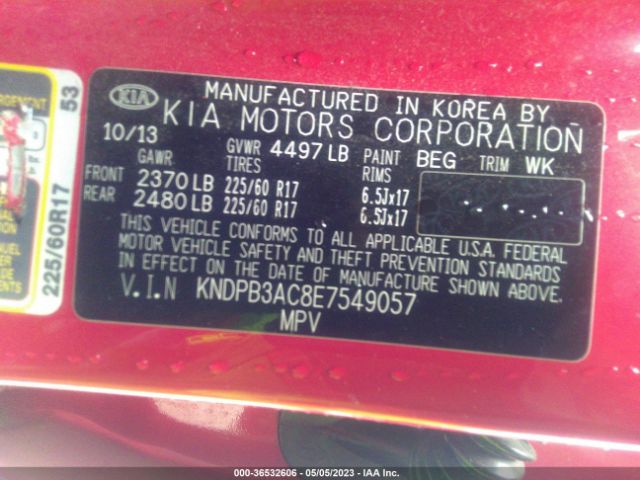 KNDPB3AC8E7549057 KIA Sportage Lx