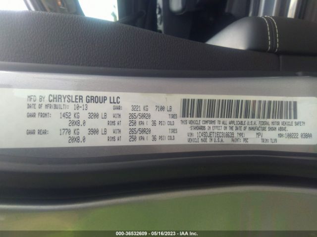 1C4SDJET1EC318639 Dodge Durango Citadel