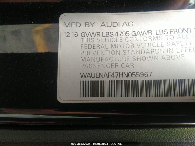 WAUENAF47HN055967 Audi A4 Premium Plus