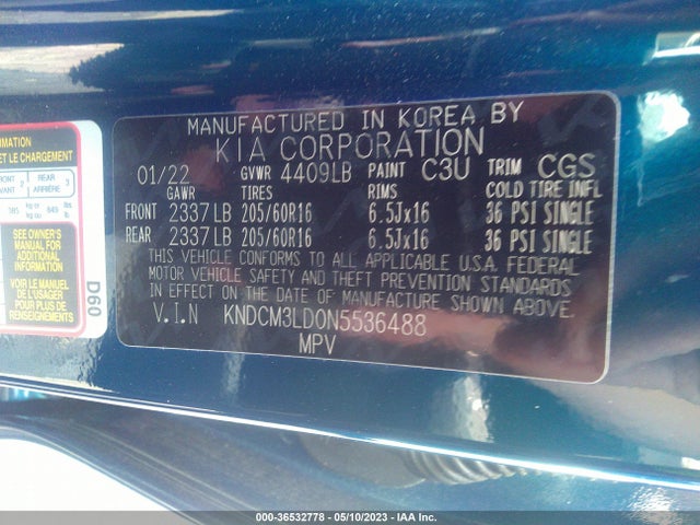 2022 Kia Niro, VIN: KNDCM3LD0N5536488