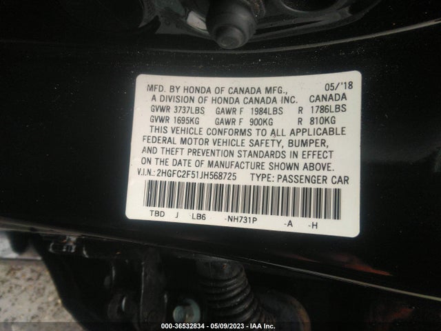 Honda Civic Sedan Lx 2018 2HGFC2F51JH568725 Image 9