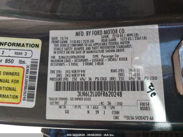 3LN6L2LU0FR620248 Lincoln MKZ HYBRID